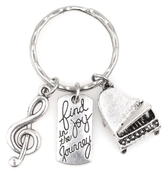 Find Joy in the Journey Graduate Retirement Moving Job Promotion New House Teacher Director Coach Cita inspiradora Going Away Separing Gratitude Gift Treble Clef Piano Llavero 113Q