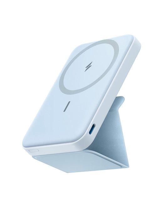 Batería Anker Azul magnética Plegable 5000 mAh Compatible con iPhone 15 Series