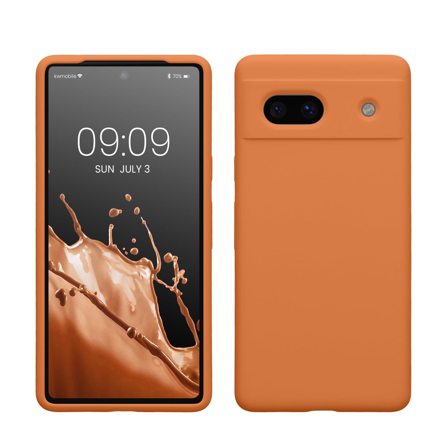 kwmobile Carcasa Compatible con Google Pixel 7a Funda - Case TPU y Silicona antigolpes - Apto Carga inalámbrica - Albaricoque cálido
