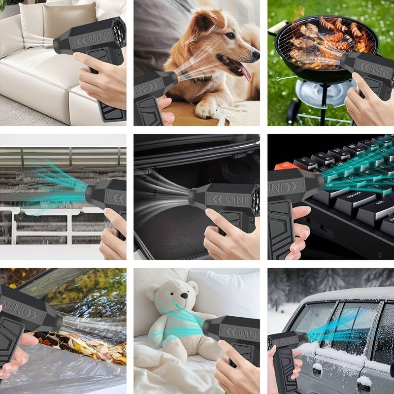 Plumero de aire comprimido,que cuenta con un ventilador turbo de 105.000 RPM y 3 velocidades ajustables,kit de limpieza de para computadora principal, teclado,sofá,ventana,automóvil,opción de regalo