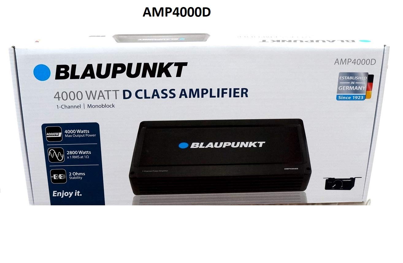 Blaupunkt AMP4000D AMP4000D - Amplificador monobloque de clase D con control remoto de graves