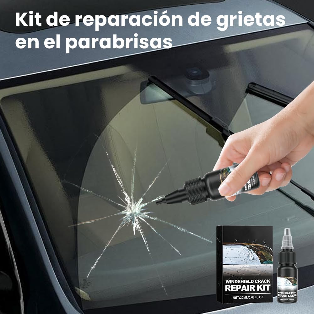 Kit Reparador de Grietas en el Parabrisas AKASENKO Eficaz y Duradero sin Mantenimiento 2 PCS