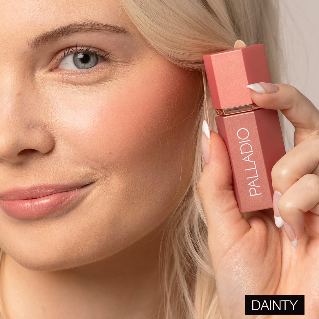 Palladio Rubor Líquido para Mejillas y Labios 2 en 1 Maquillaje, Rubor Facial, Fórmula Liviana en Crema, Resistente a Manchas, Rubor Pigmentado de Larga Duración, Acabado Radiante, Dainty