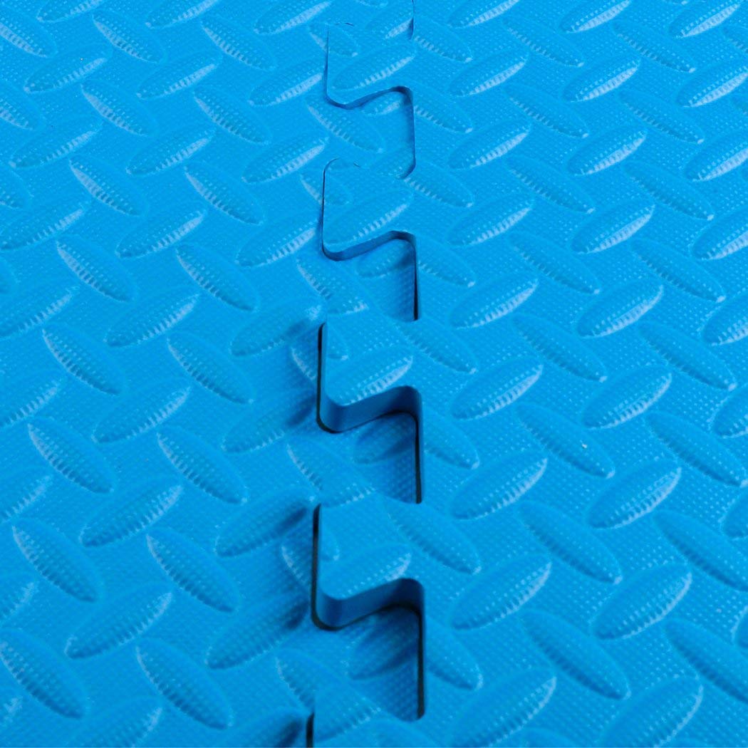 Alfombrilla Protectora de Suelos 9HORN Gris con Azulejos Entrelazados de Espuma EVA para Gimnasio y Yoga