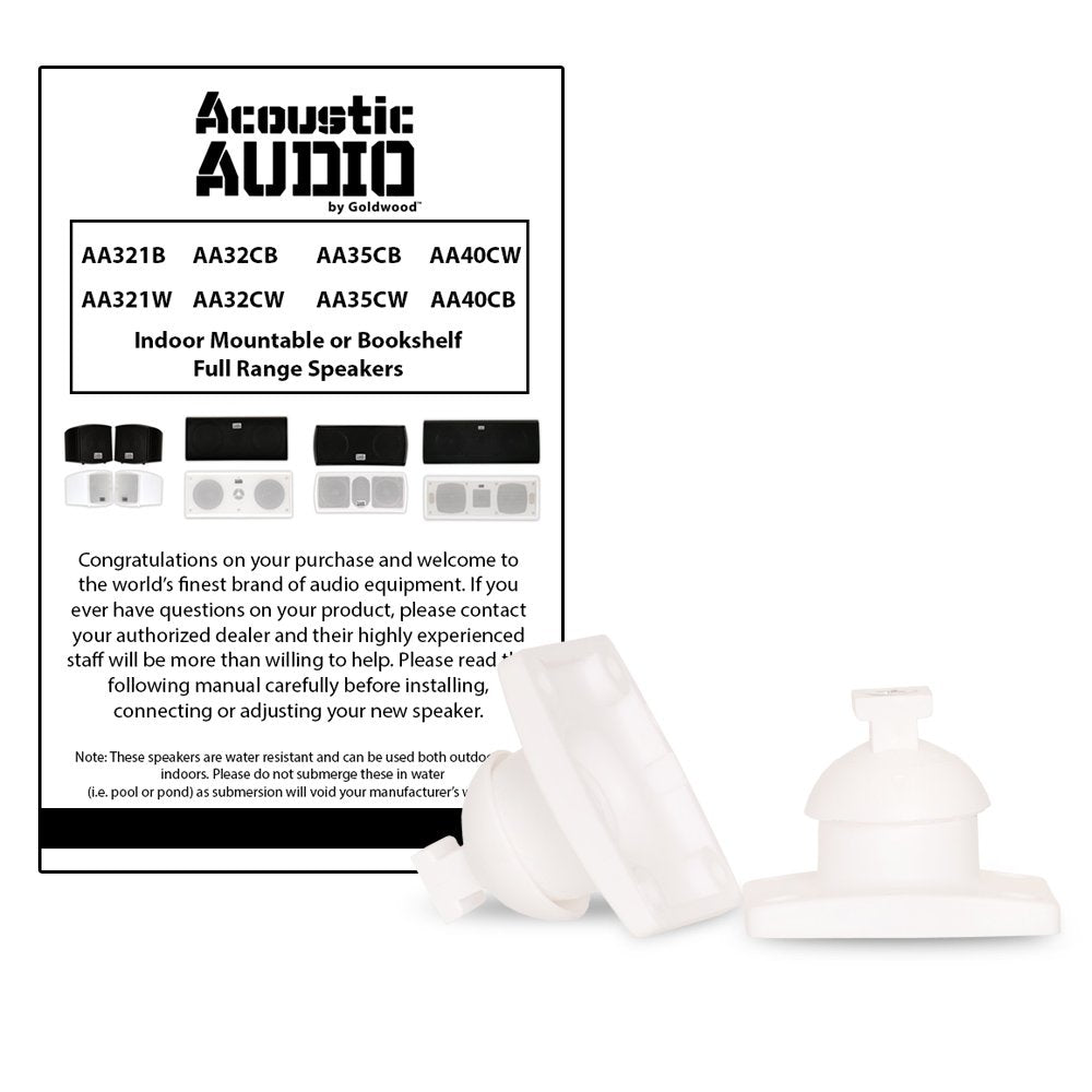 Acoustic Audio AA321W Surround Bocinas, White, Set of 2