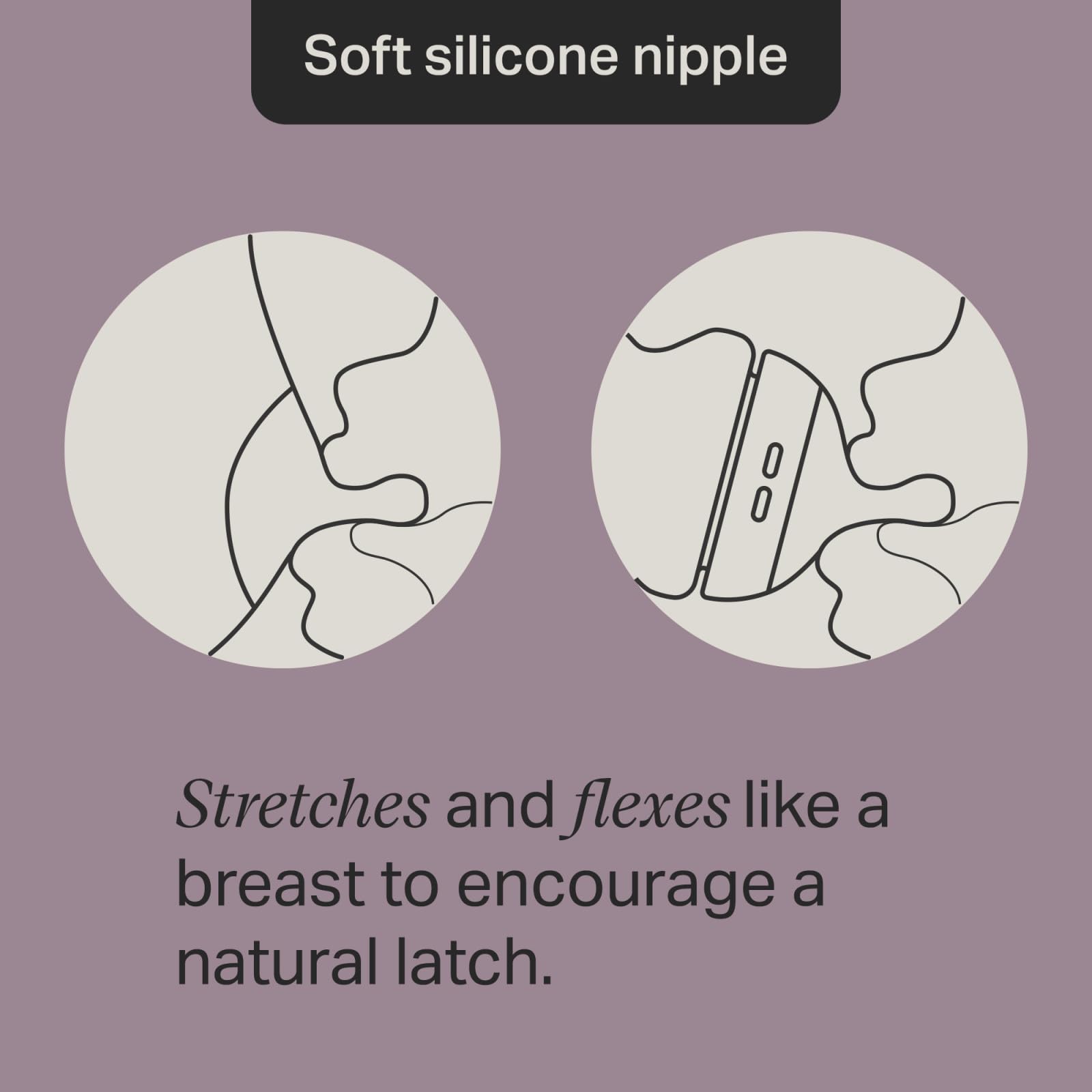 Biberón Anti-Cólico Tommee Tippee Rosa y Morado, Tetina Similar al Pecho, para una Lactancia Natural, Pack de 2