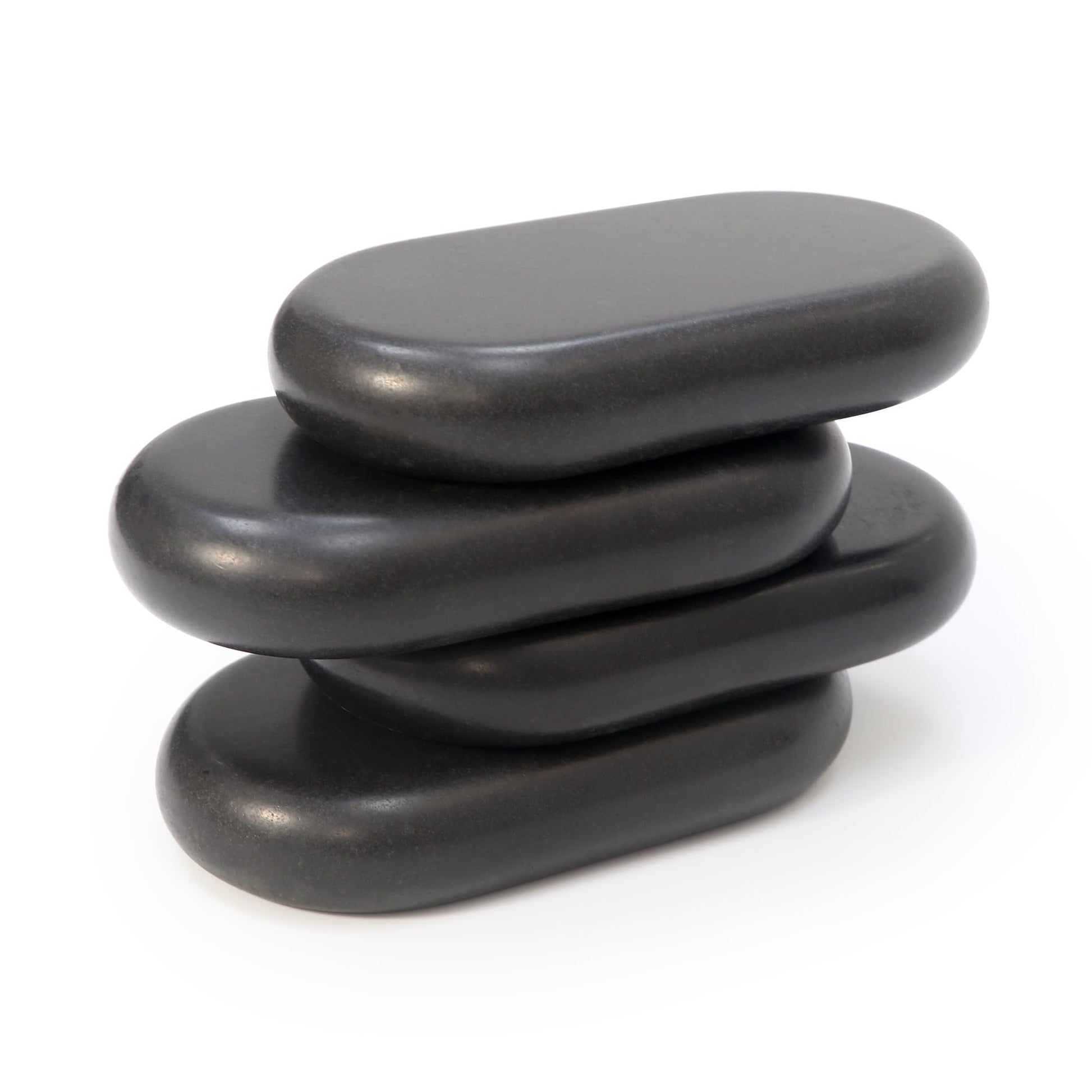 Master Massage 4 Piece Super XX Large Ovular Black Basalt Lava Hot Stone Pack