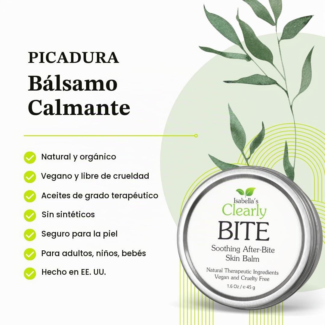 Bálsamo Post-Picadura Isabella's Clearly BITE Natural con Aloe Vera Menta Caléndula Vegano Libre de Crueldad