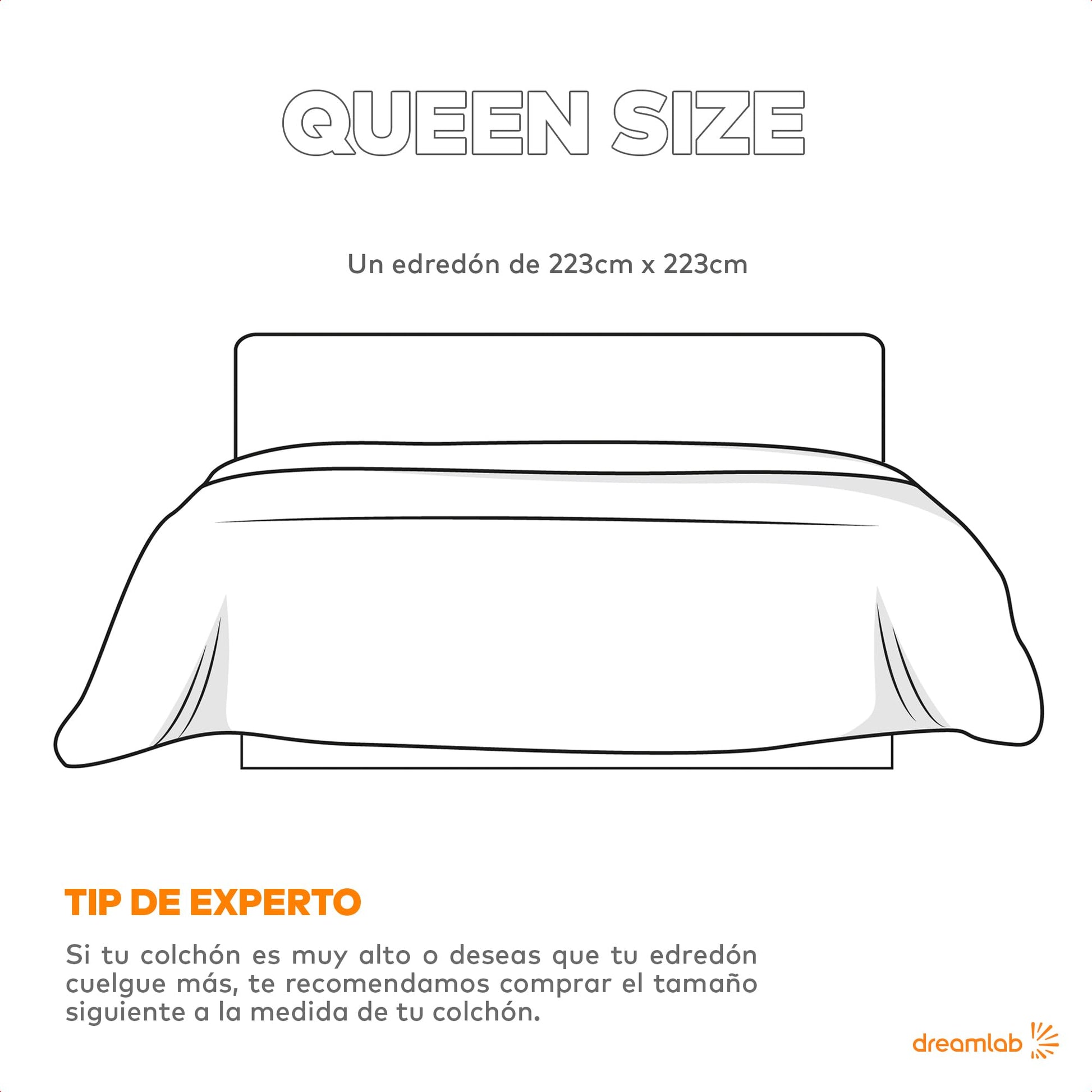 Edredón Dreamlab Gris Jaspeado de Microfibras Recubiertas con Gel Queen 223 x 223cm para Toda Estación Hipoalergénico