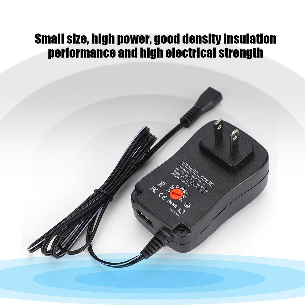 Adaptador de Corriente Universal ASHATA Negro con Conector DC para Pantalla LED y Equipo de Seguridad
