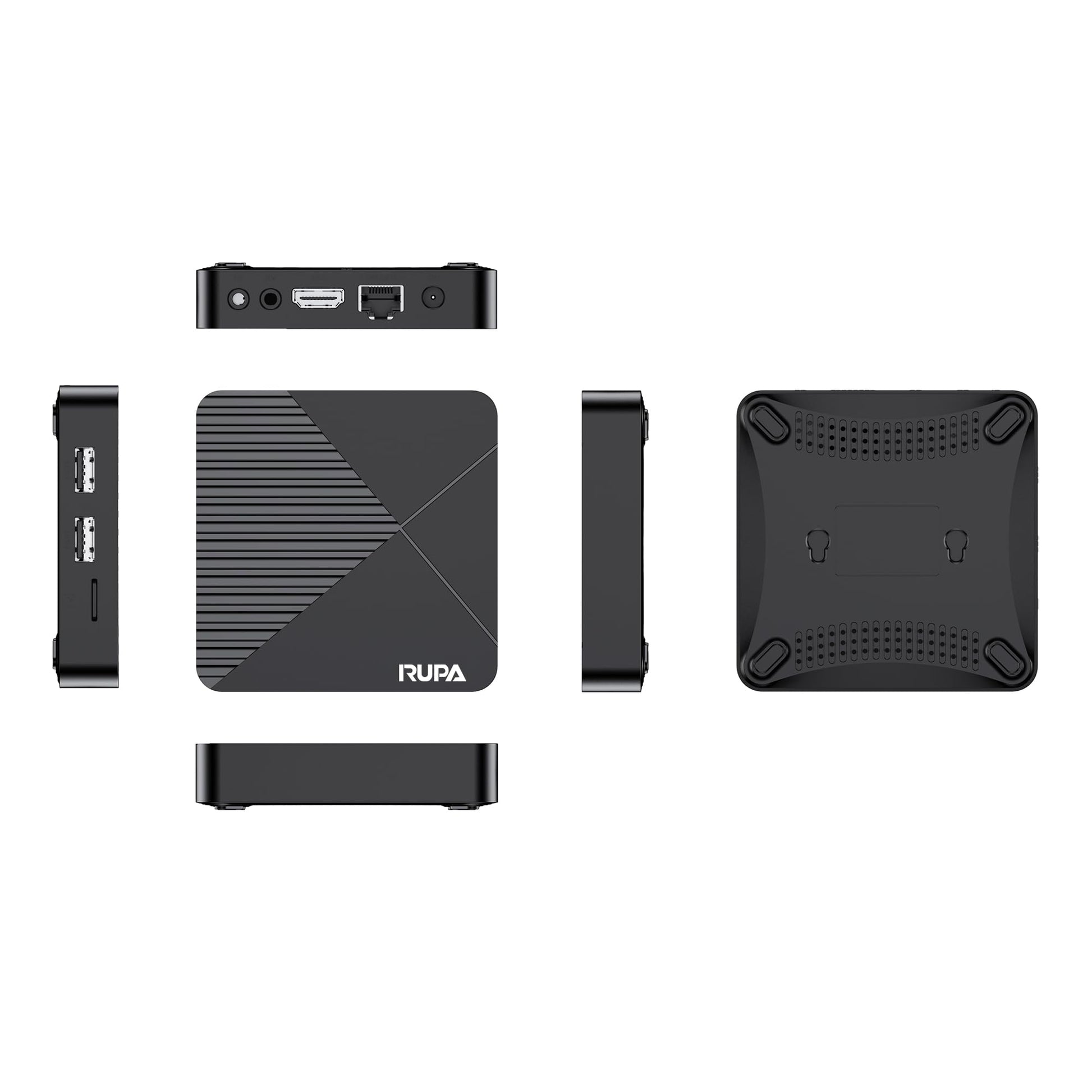 RUPA Android TV Box 13.0, 2025 Android Box 4GB RAM 32GB ROM compatible con Dual-WiFi 2.4G/5.8G WIFI6 3D 8K HDR10+ BT5.0 con control remoto por voz