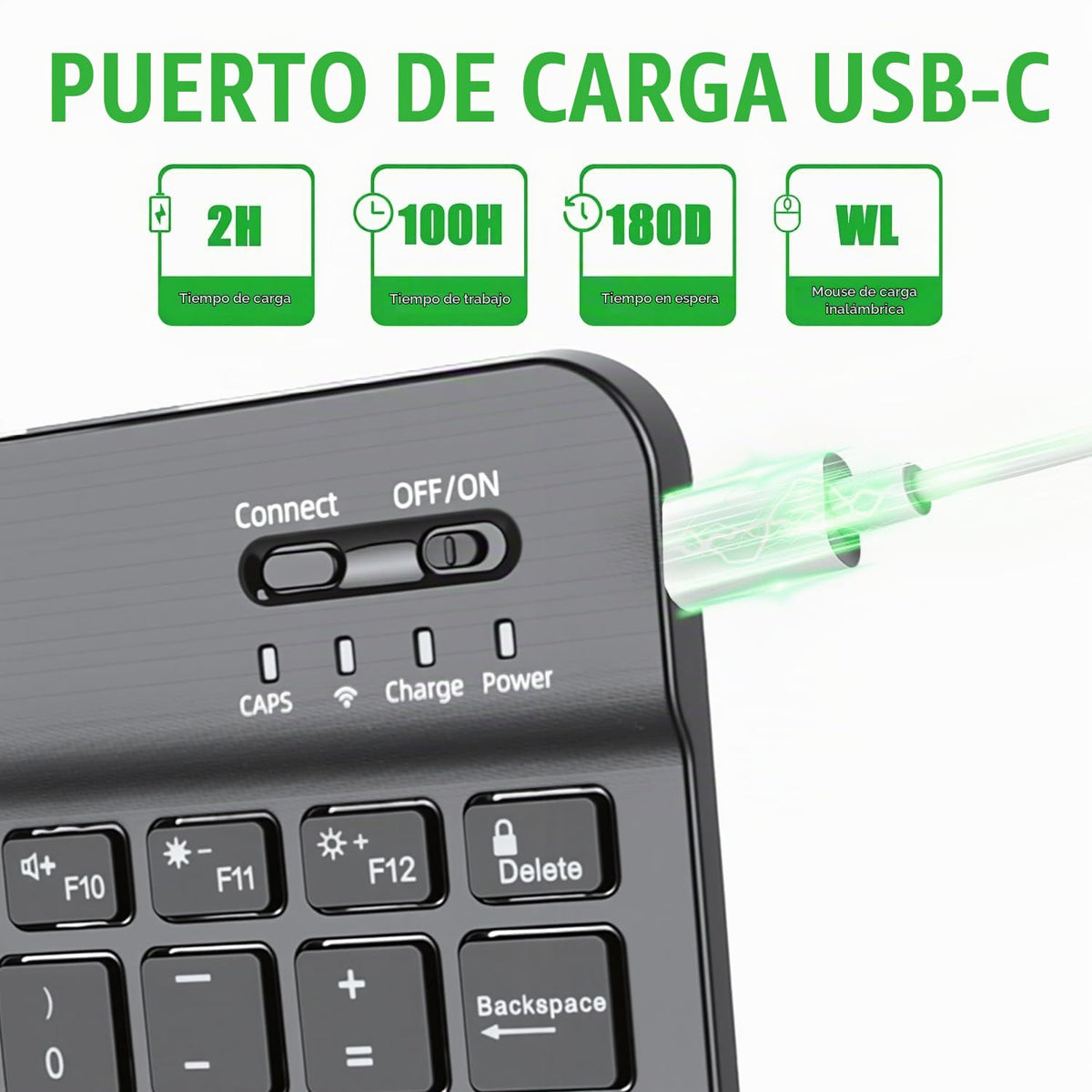 Funda Teclado LUIOOXEIM Negro con Ratón para iPad 10 y 11 Generación Retroiluminado 7 Colores Extraíble 10,9 a 11 Pulgadas