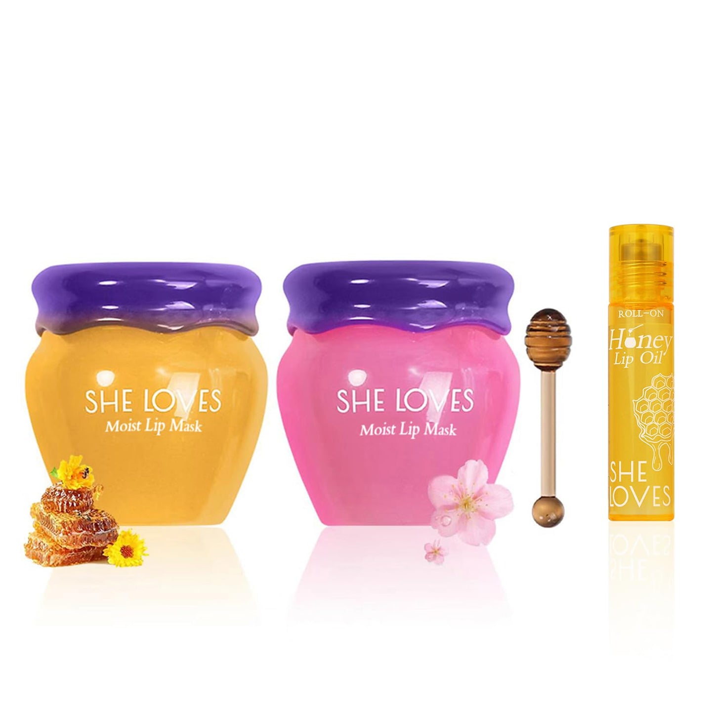 Pack de 2 Mascarillas de Labios Honey&Sakura Hidratante y Reparador para Día y Noche