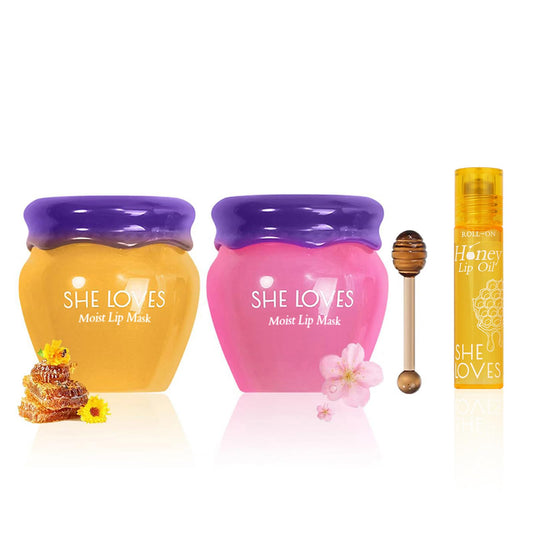 Pack de 2 Mascarillas de Labios Honey&Sakura Hidratante y Reparador para Día y Noche