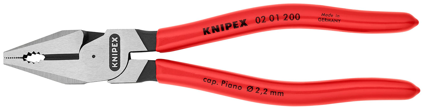 Knipex Alicate Universal para Trabajos Pesados Atramentado Recubiertos de Plástico, 200 mm