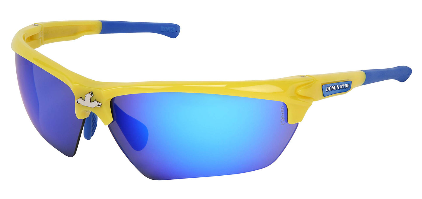 Anteojos de Seguridad MCR Safety Dominator Azul Diamante y Amarillo