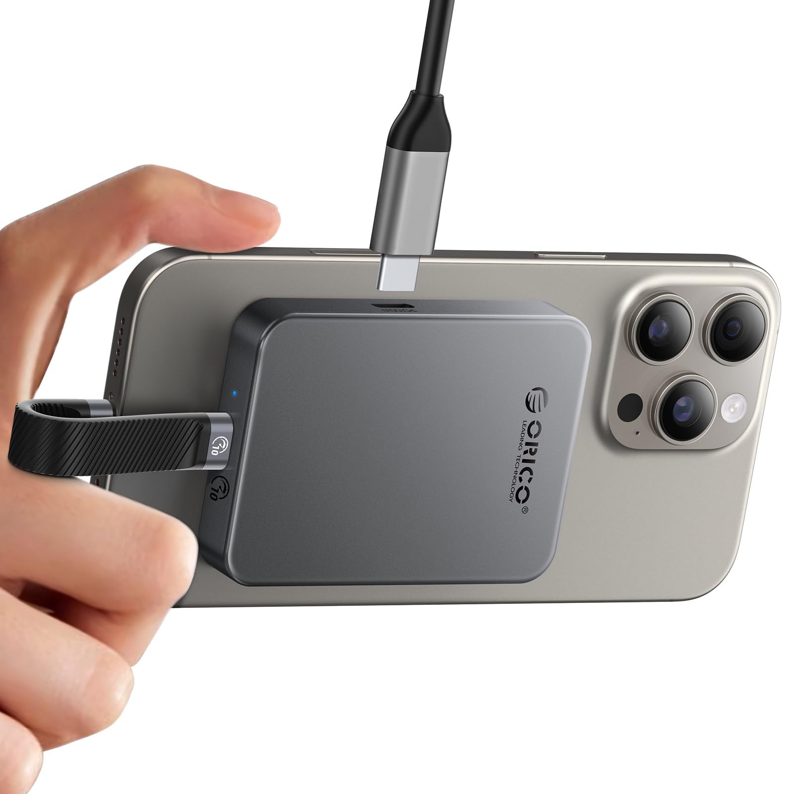 Unidad Externa SSD ORICO 512 GB Aluminio Resistente con Carga PD100W y 1000MB/s USB 3.2 para iPhone y Portátiles