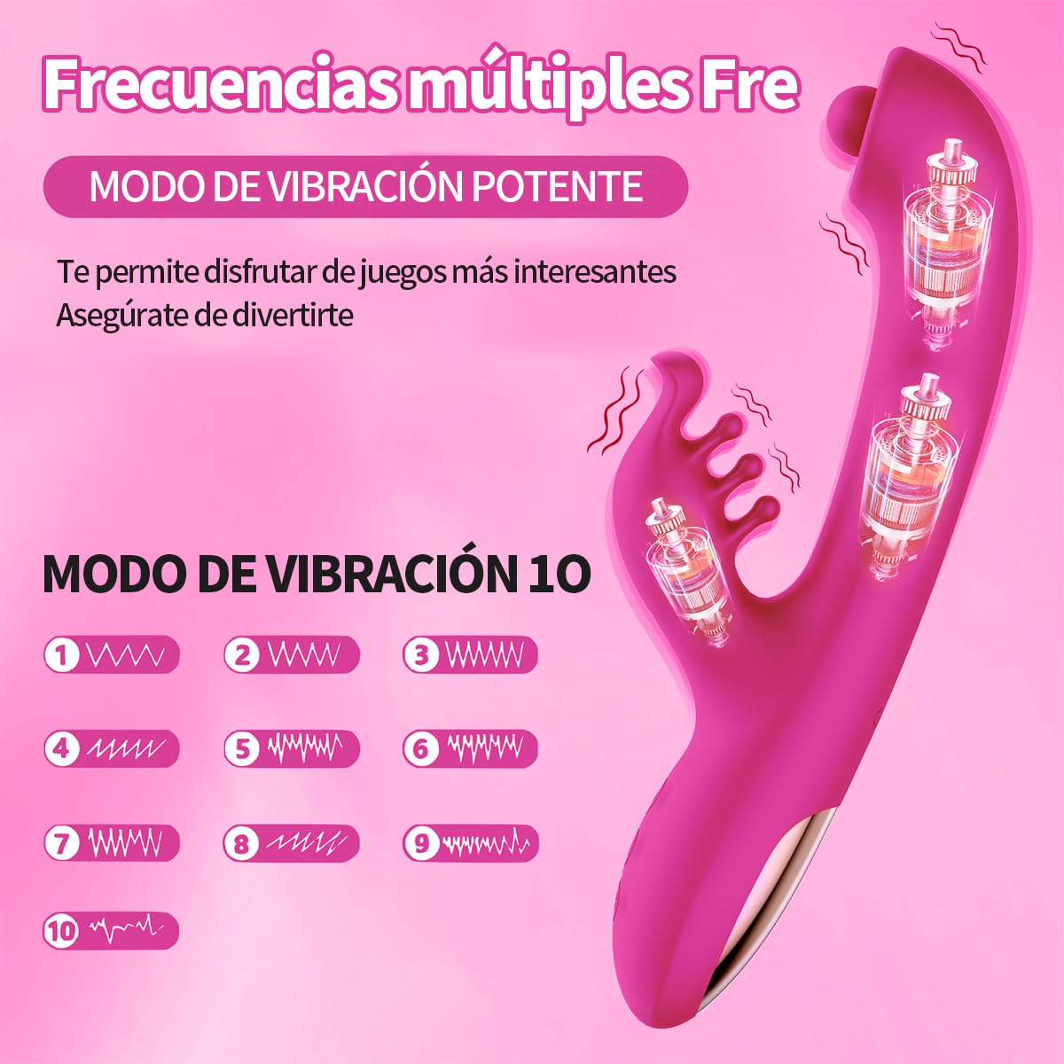 Vibrador Consolador Mariposa Inalámbrico 3 en 1 con 10 Vibraciones para Mujer