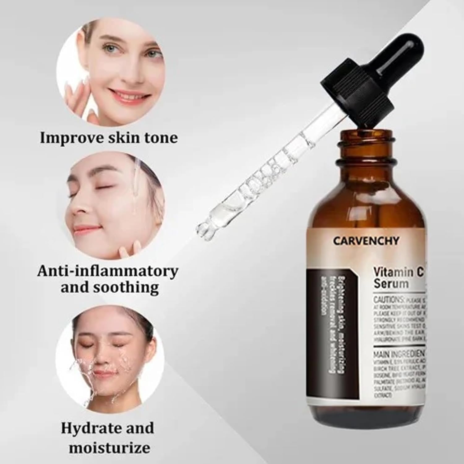 CARVENCHY Vitamin C Facial Serum Essence,Hydration, Skin Moisturized, Anti-Aging (3pcs)