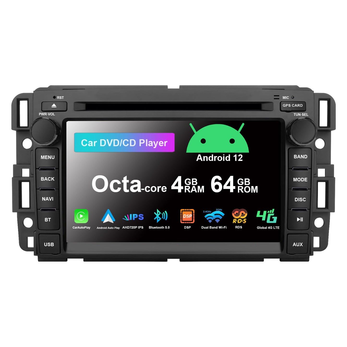Radio de Coche SWTNVIN GMC Plata 4G LTE Android 13 8 Núcleos 4+64G