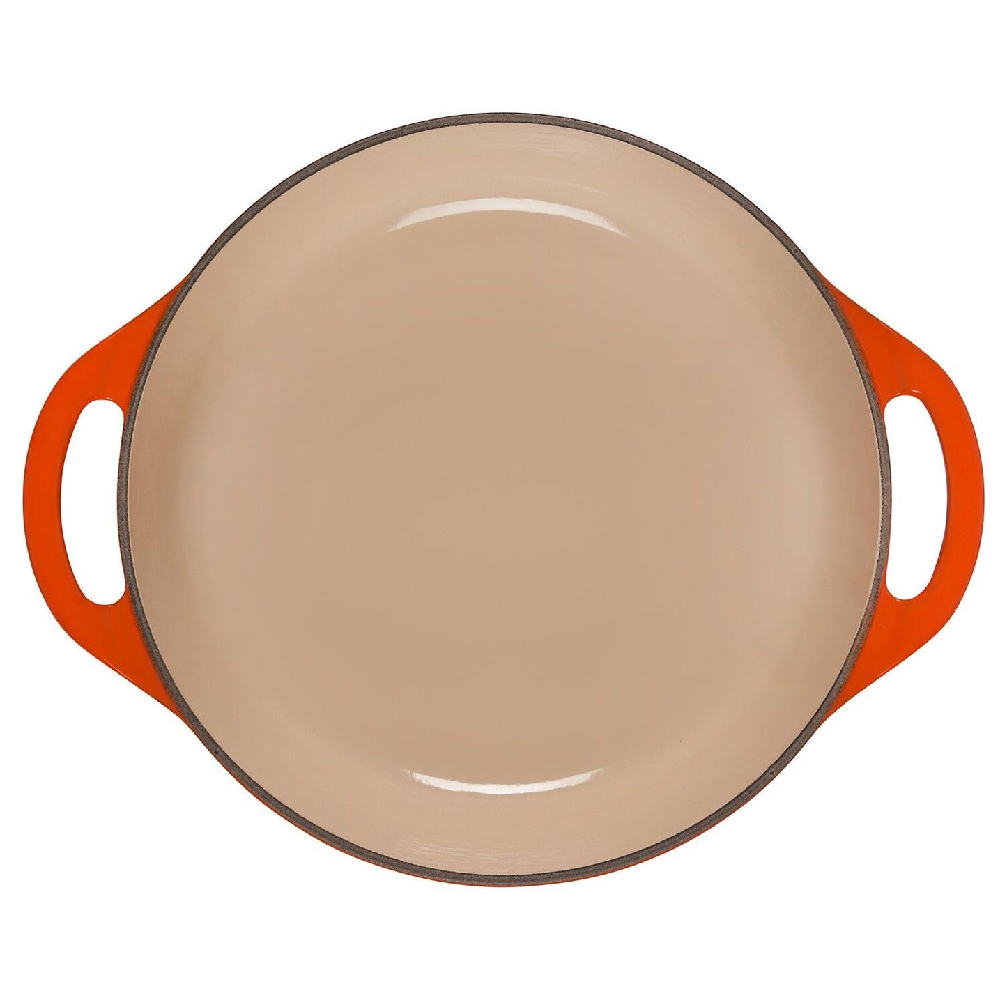 Le Creuset Horno holandés redondo poco profundo de hierro fundido, 2.75 cuartos de galón, llama