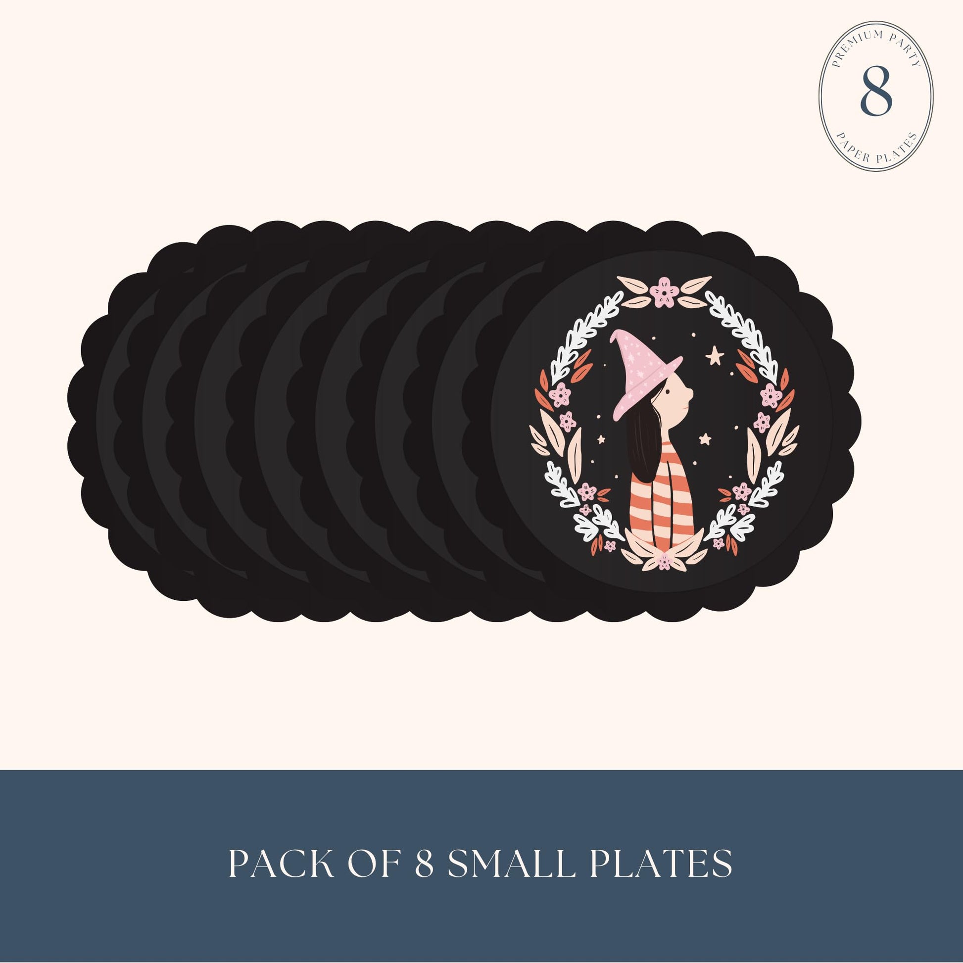 Bonjour Fete - Platos desechables, platos para pasteles, platos de postre, Halloween para niños, decoraciones | 8.5 pulgadas de profundidad (paquete de 8)