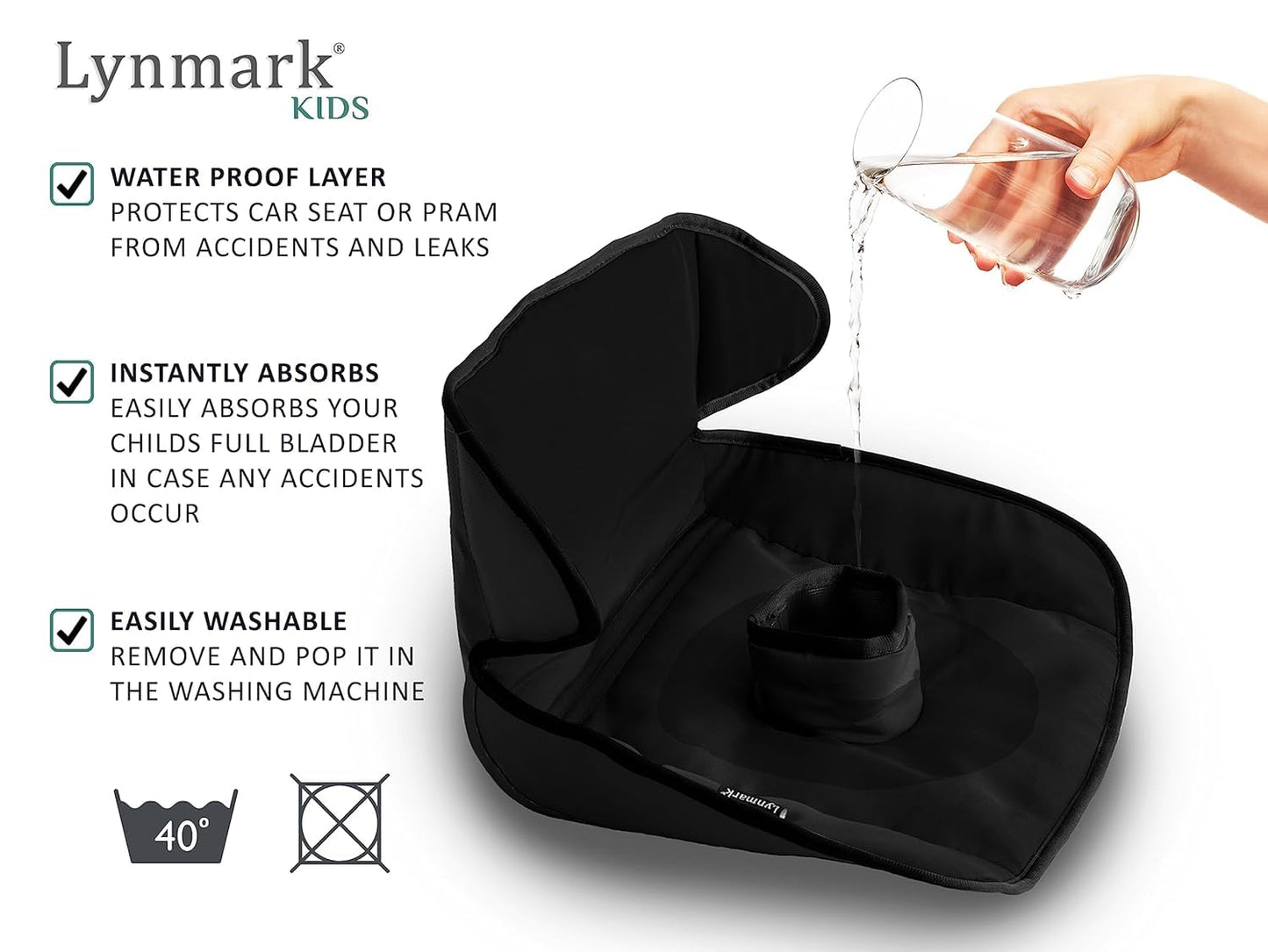 Lynmark® - Funda protectora de asiento de coche para entrenamiento para ir al baño – almohadillas absorbentes impermeables para niños pequeños y asiento de coche – Alfombrilla de forro universal