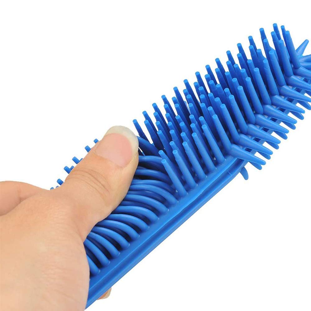 LandHope - Juego de 2 limpiadores de pelo de mascotas, de goma, portátil, para alfombras, ropa, muebles, sofá, asiento de coche, también se utiliza como cepillo de baño para perros y gatos con efecto de masaje (verde + azul)