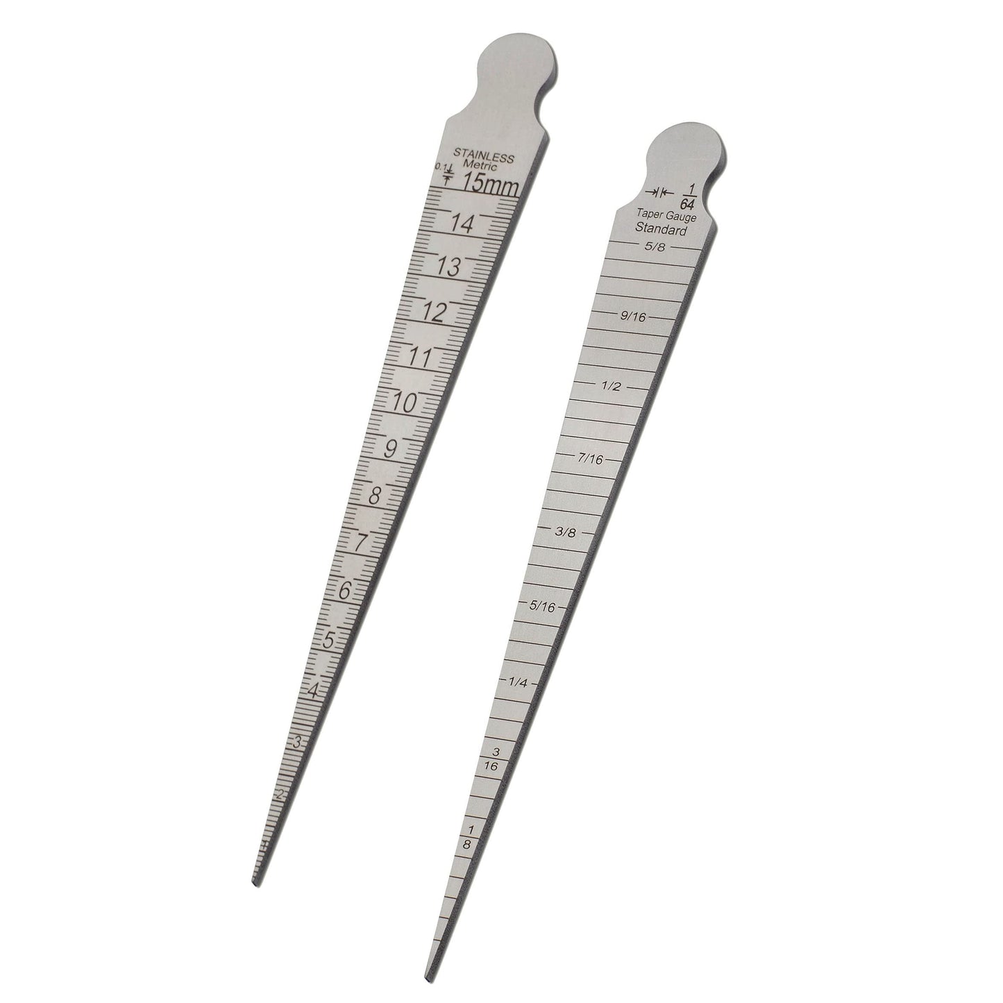 1-15 mm 1/32-5/8 calibre de soldadura cónica inoxidable prueba de soldadura de inspección de soldador cubular para medición de agujeros cilíndricos en pulgadas y métricas 2 unidades