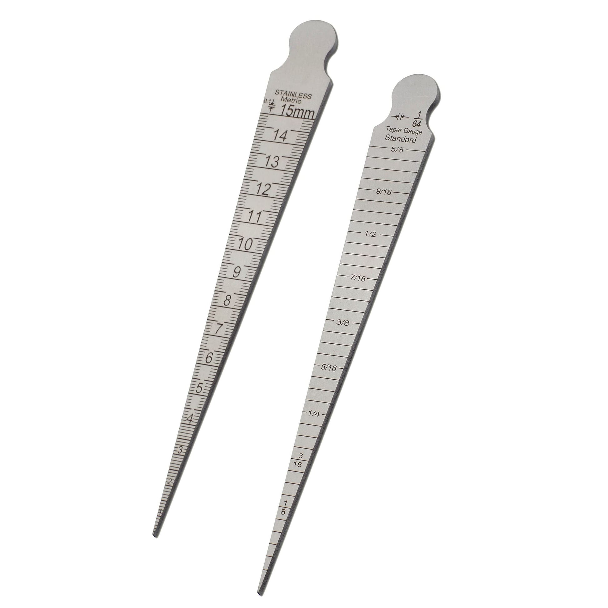 1-15 mm 1/32-5/8 calibre de soldadura cónica inoxidable prueba de soldadura de inspección de soldador cubular para medición de agujeros cilíndricos en pulgadas y métricas 2 unidades