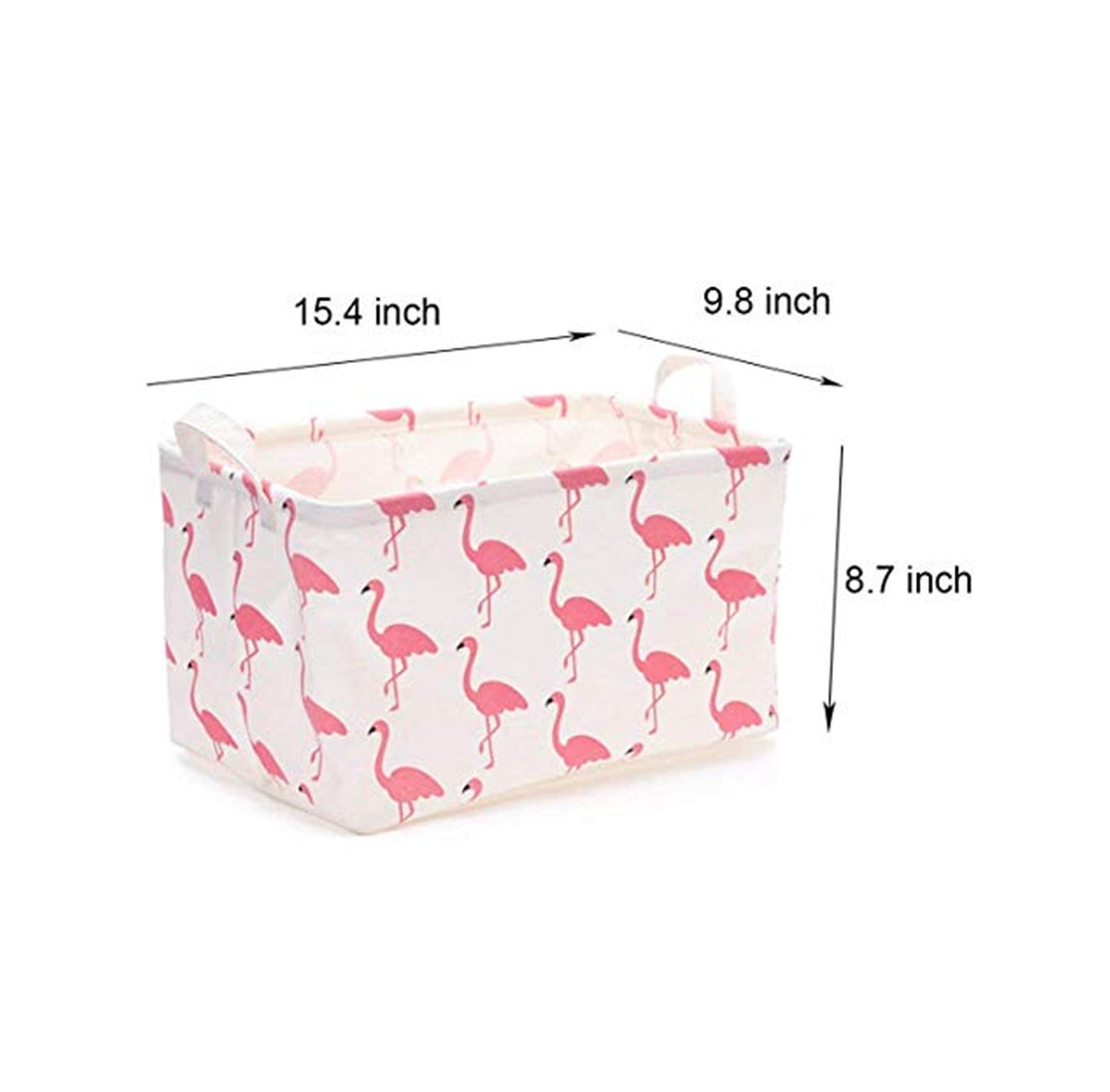 Cesta de almacenamiento rectangular de flamenco, cesta de almacenamiento plegable, caja de almacenamiento con revestimiento impermeable y asa. Utilizado para organizar juguetes y ropa de niños, libros, cestas de regalo