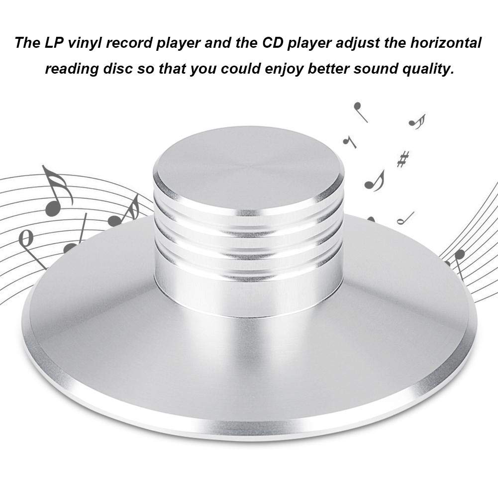 Estabilizador de Discos de Vinilo Metal Alta Precisión Plata plataformas giratorias