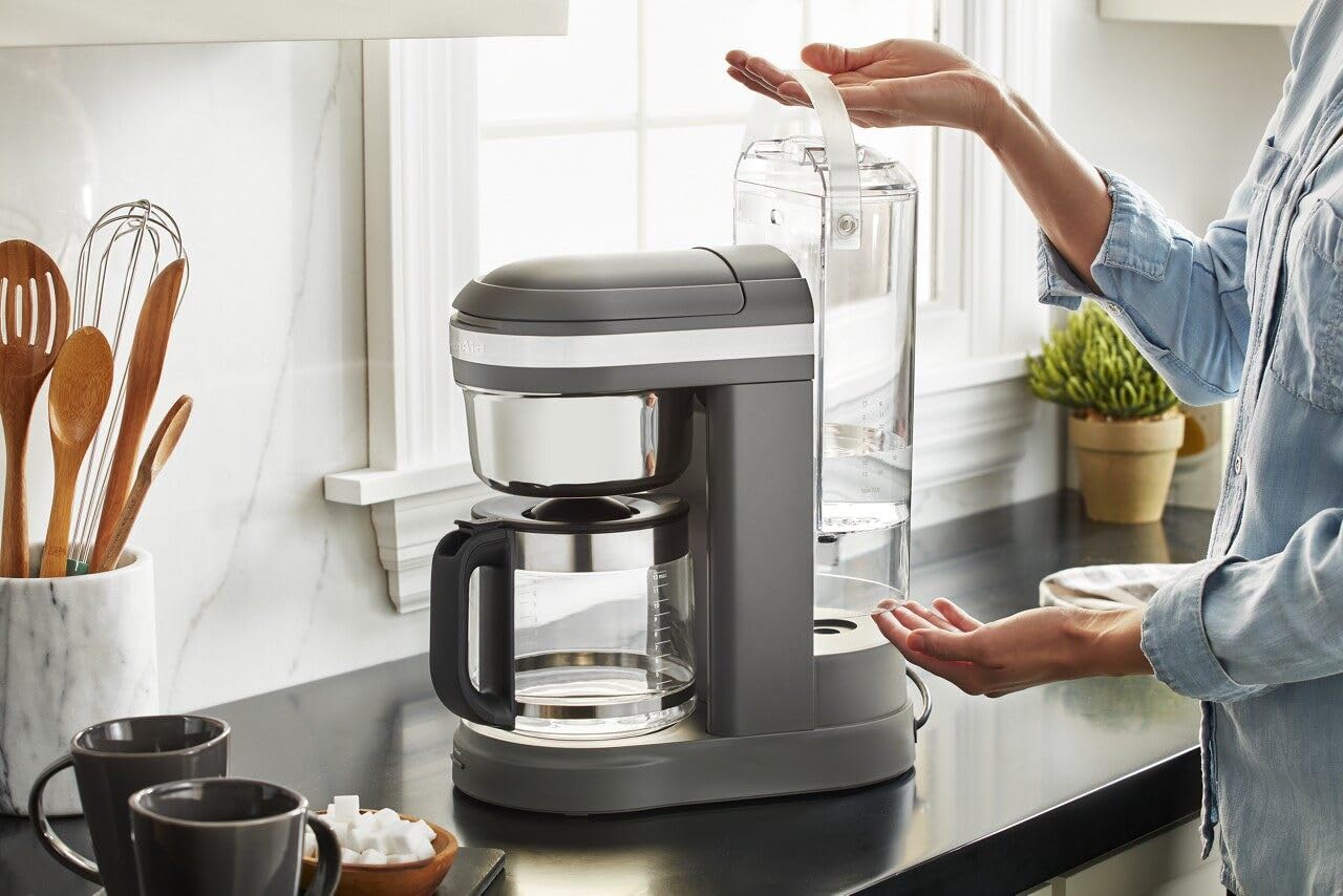 KitchenAid KCM1208DG Spiral Showerhead 12 Cup Drip Coffee Maker, Matte Charcoal Grey