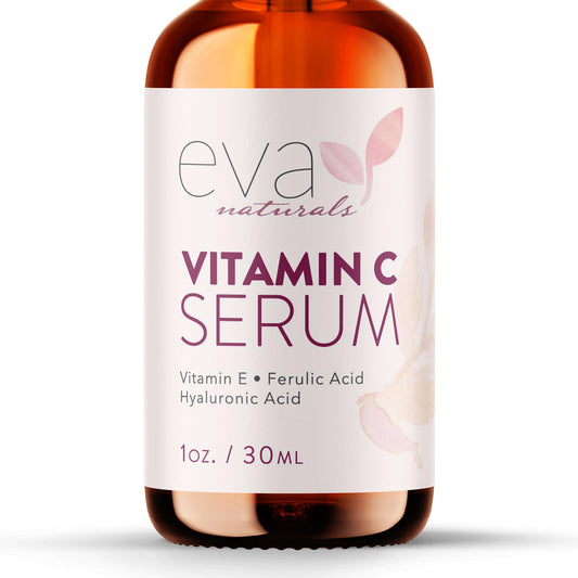 Eva Naturals Vitamin C Serum 20% by Eva Naturals (1 oz) - Best Vitamin C Serum for Face, Offers Anti-Aging & Protection Against UV & Free Radical Damage - Hyaluronic Acid, Vitamin E & Turmeric - Enhanced Formula by Eva Naturals