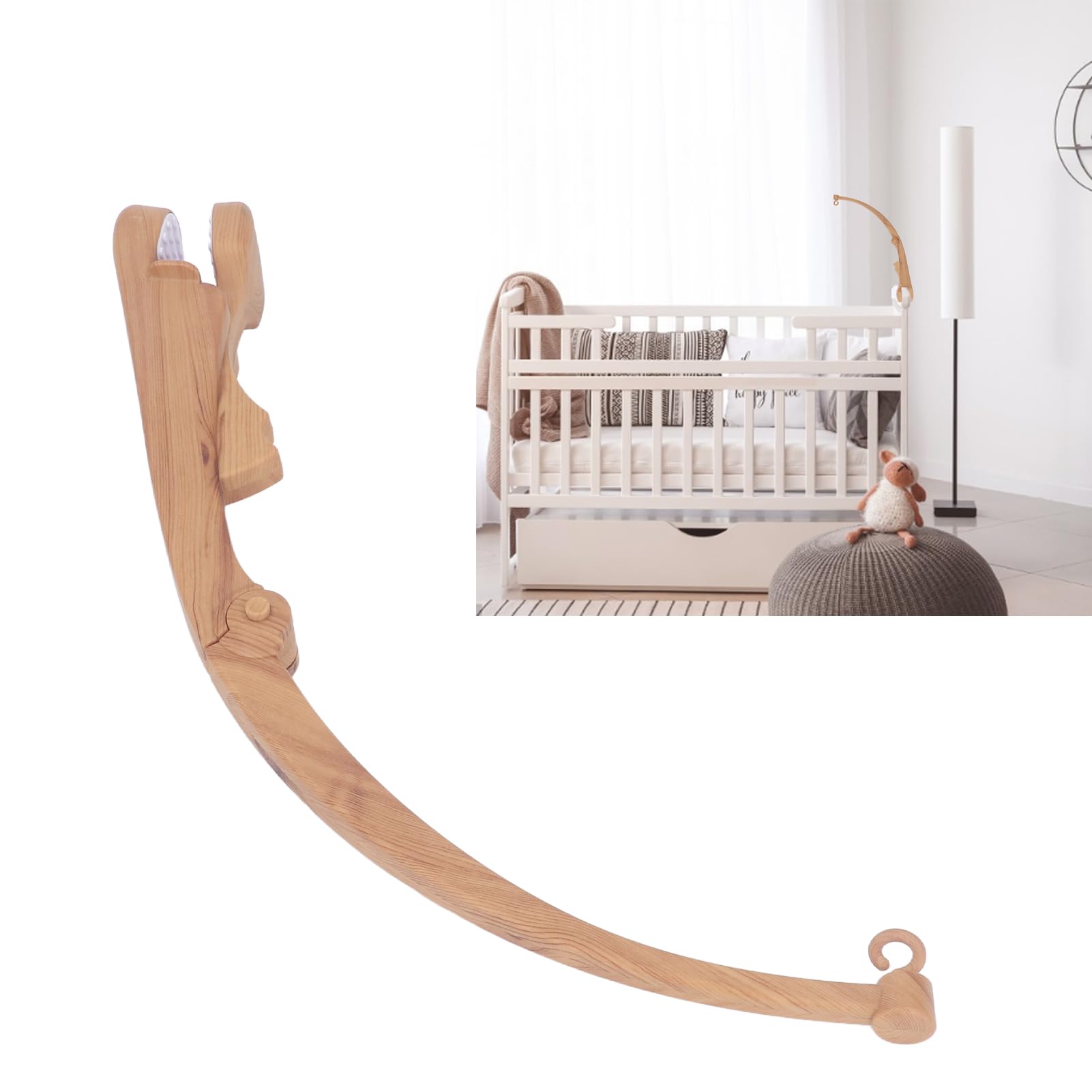 Brazo Móvil para Cuna de bebé, Brazo Móvil Plegable para Cuna, Juego de Stent para Cama de bebé con Soporte de Brazo Colgante Duradero, Soporte de Cuna Móvil para bebé