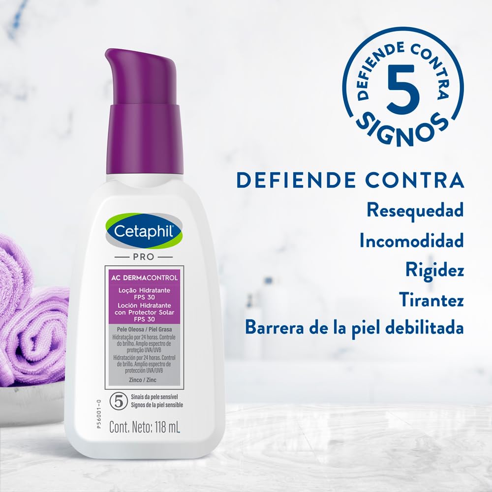 CETAPHIL PRO AC Dermacontrol 1 pz 118 ml Efecto Calmante y Seborregulador Recomendada por Dermatólogos para Piel Sensible, 051 kilograms, 118 mililitro, 1