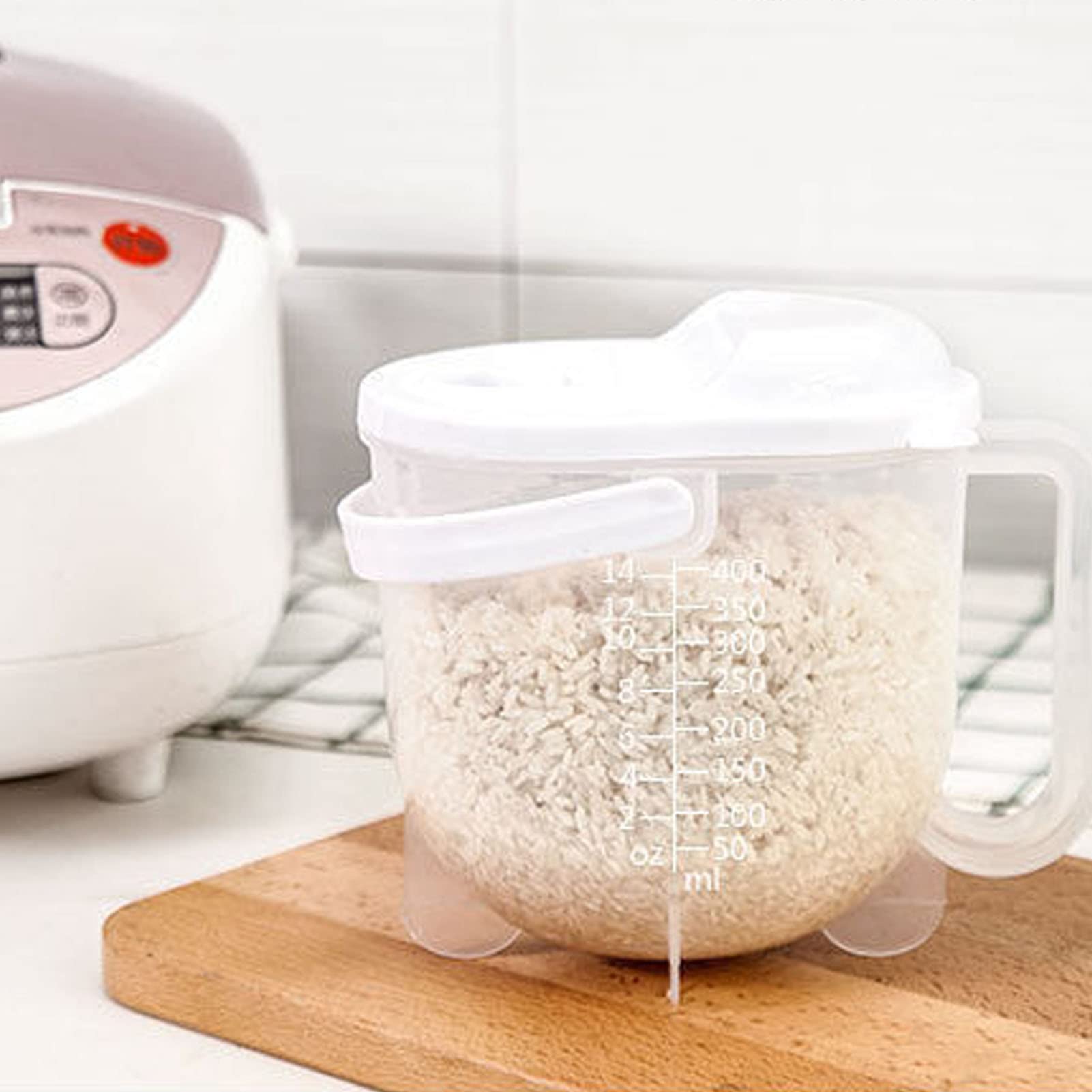 FUWE Lavadora de arroz, colador Fino de Escala Transparente Tazón de Lavado de arroz de Alimentos de Grano pequeño