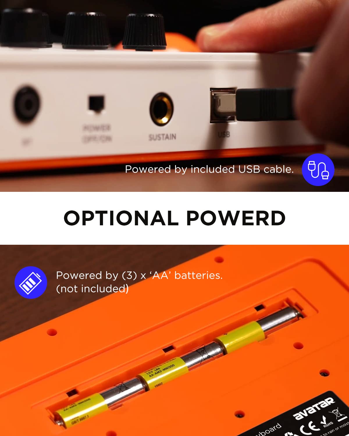 HXW EMK-25 - Teclado MIDI Bluetooth con 25 teclas, 9 almohadillas para orejas de ritmo retroiluminadas, visualización OLED, 8 perillas, software de producción musical incluido