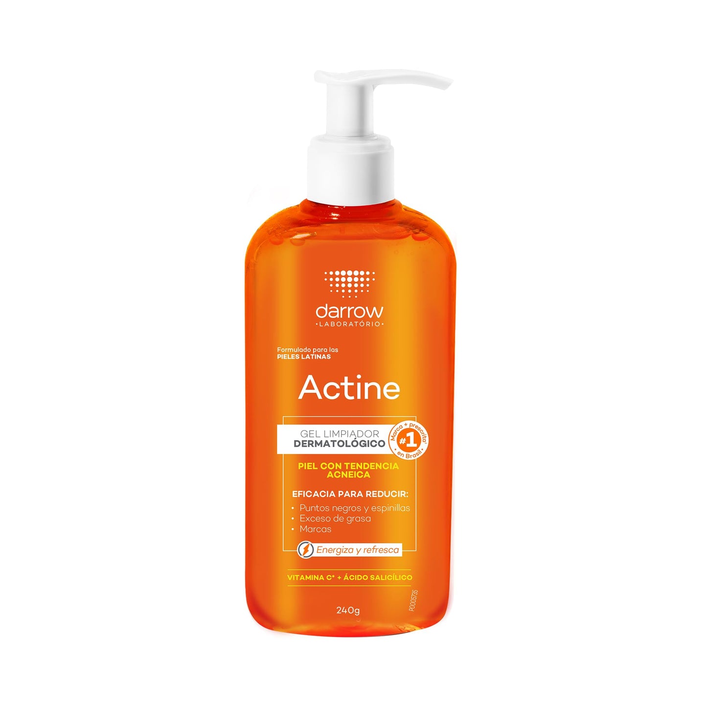 Darrow Actine Gel Limpiador Facial Vitamina C Piel Grasa y Acné, 240g