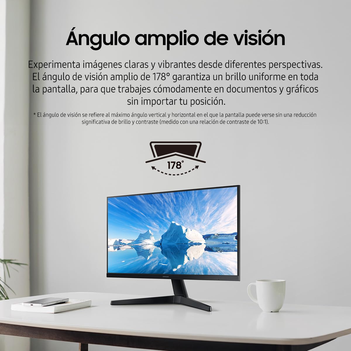 Samsung Essential LS24F330EALXZX Monitor 24" FHD 100Hz, Panel IPS, Modo Juego, proteccionn Visual, resolucion FHD, Tiempo de Respuesta 5 (GTG), Brillo 200 CD/m