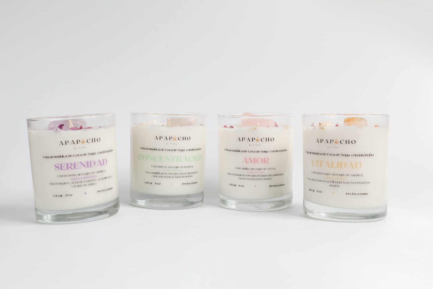 Fuwu, velas aromaticas relajantes de cera de soya con cuarzos naturales, velas decorativas hechas a mano con hierbas de olor, aromatizantes para hogar, velas aromaticas (Frutos rojos con sandía)