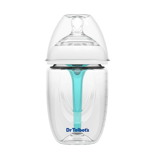 Biberones Anticólicos Dr. Talbot's 9 Onzas Autoesterilizantes con Pezón Flexible y Flujo Lento para Recién Nacidos