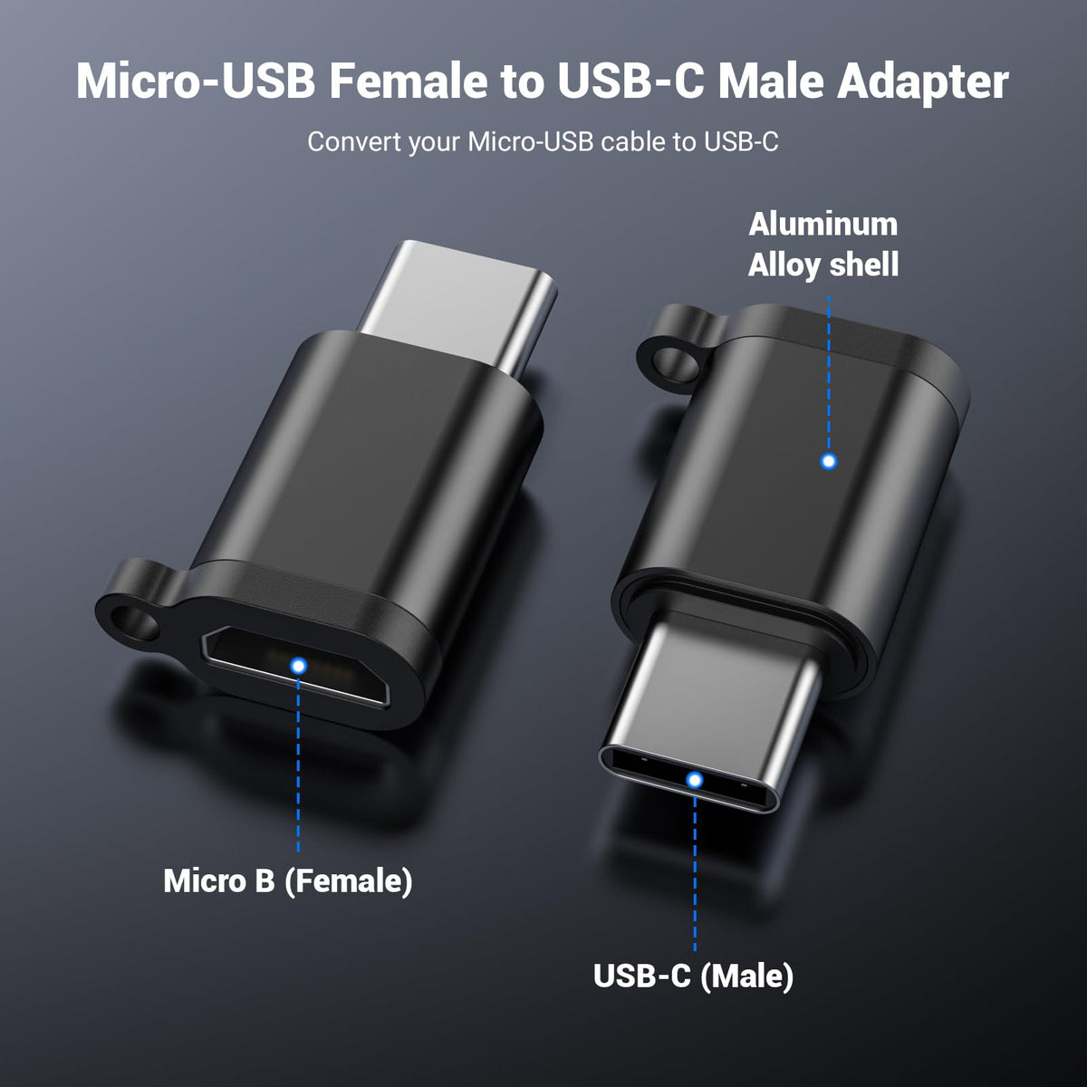 Adaptador USB C a Micro USB Compatible con Samsung Galaxy S10 S9 S8 iPhone 15 Note 9 8 Transferencia de Datos y Carga