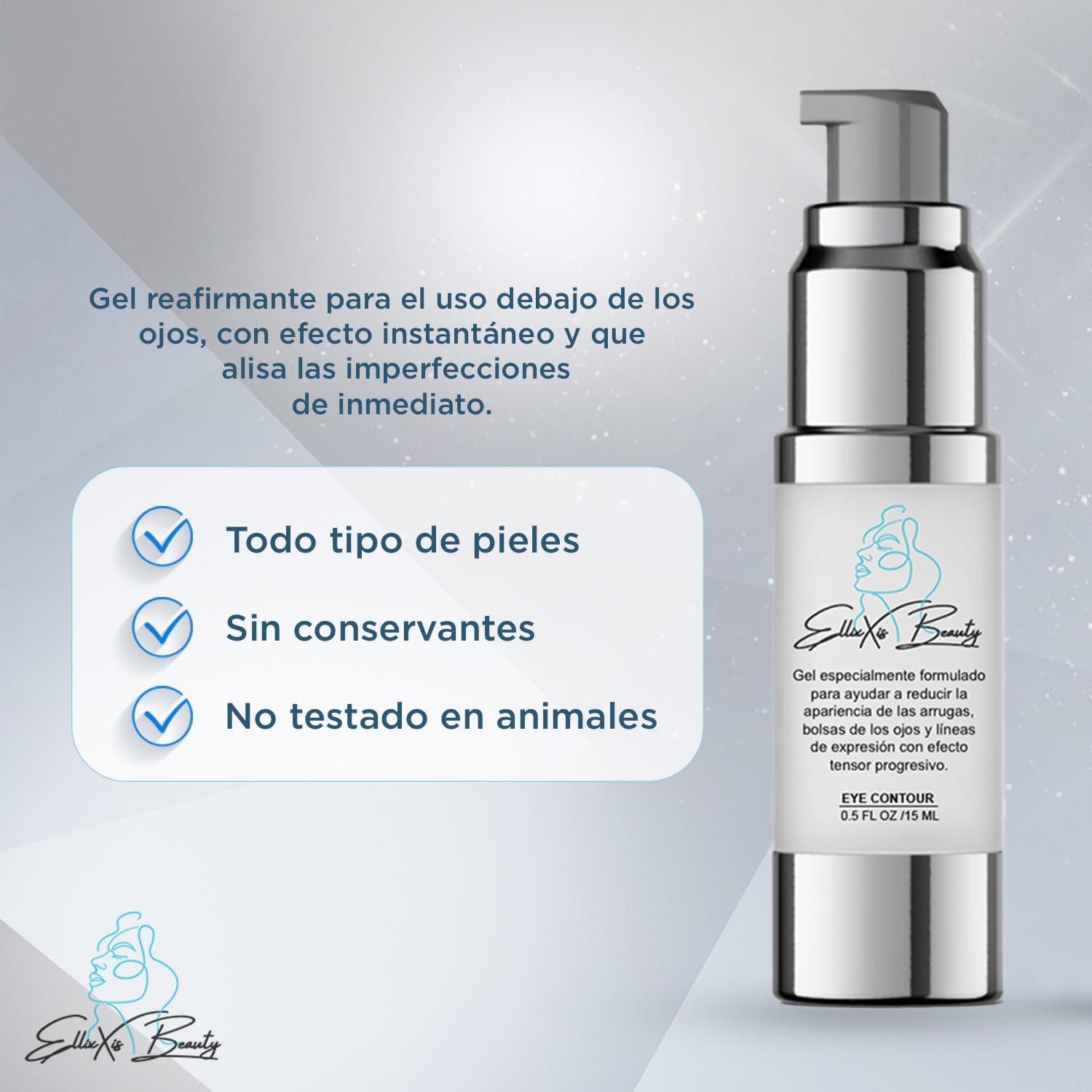Suero Facial Ellixxis Beauty Reduce líneas de expresión y bolsas en los ojos con efecto Tensor
