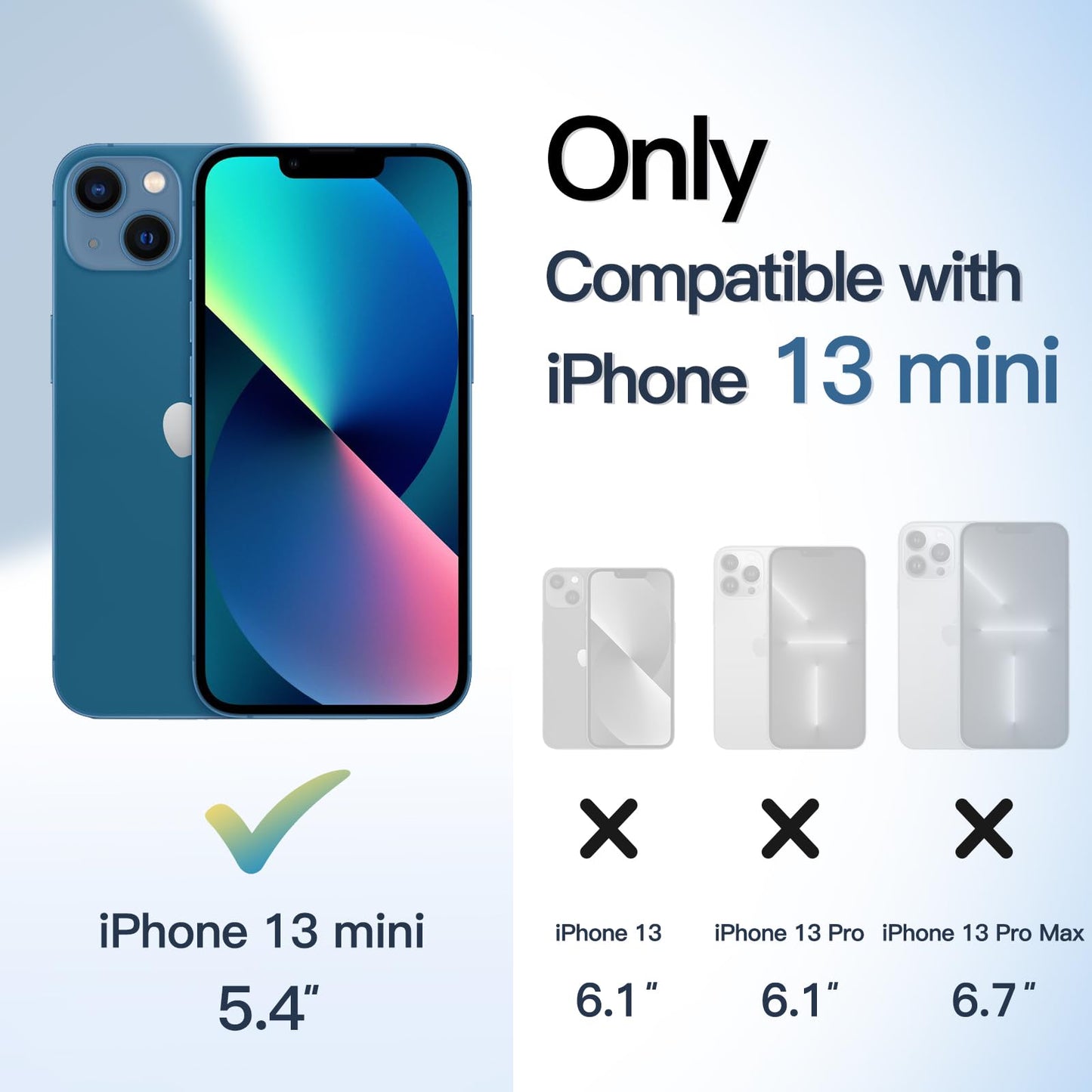 JETech Funda Magnética para iPhone 13 Mini 5.4 Pulgadas Compatible con MagSafe, Carcasa Antigolpes, Marco de TPU Mate Color Sólido, Anti-Arañazos Respaldo Transparente (Azul)