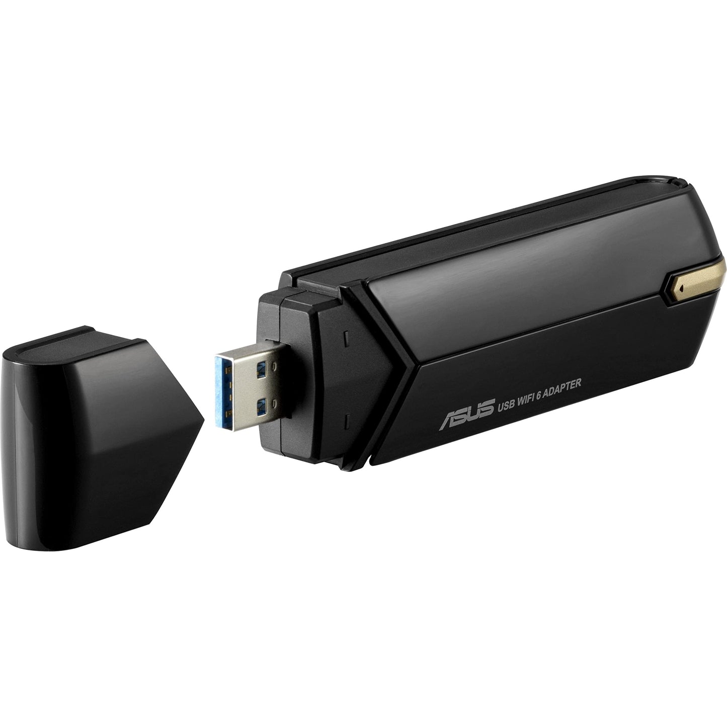 Adaptador WiFi USB Asus WiFi 6 AX1800, USB-AX56, WiFi 6 de doble banda, soporte 2x2, juegos y transmisión, Plug-and-Play, seguridad de red WPA3, MU-MIMO, Beamforming