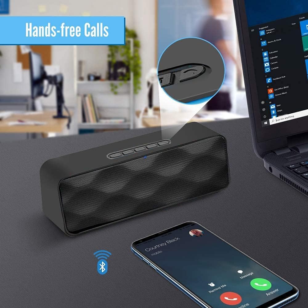 SOYTO Bocina Bluetooth Portátil, Altavoz portátil Bluetooth 5.0 con Sonido estéreo, Ranura para Tarjeta TF, FM y micrófono incorporados, Altavoces portátiles para Exteriores y Viajes