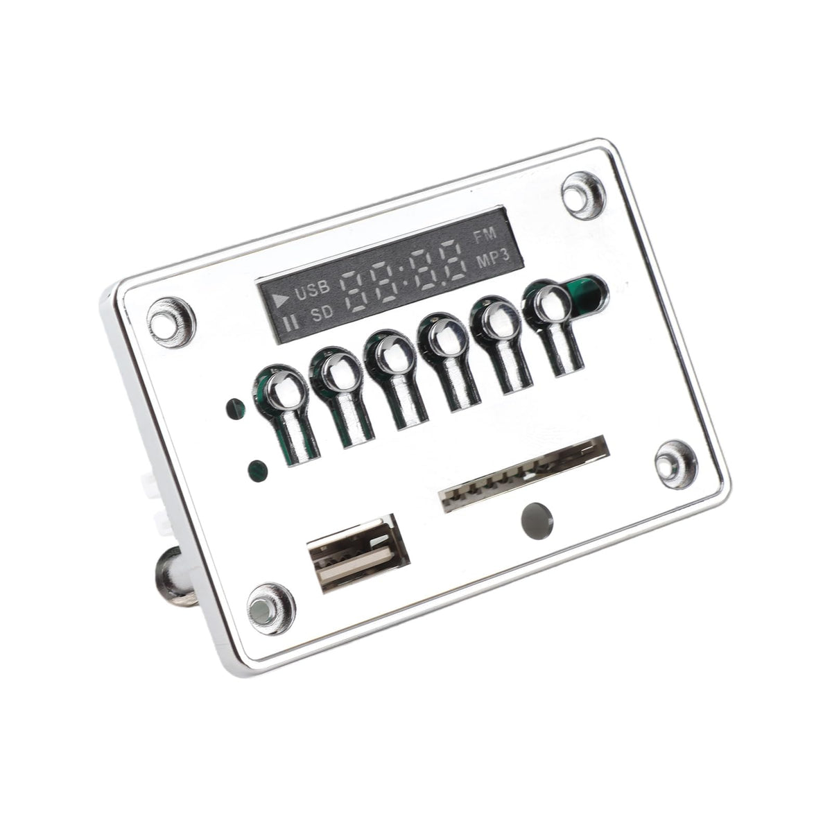 Placa Decodificadora YWBL-WH Bluetooth MP3 USB SD TF Radio FM Negro Plateado Sin Pérdida