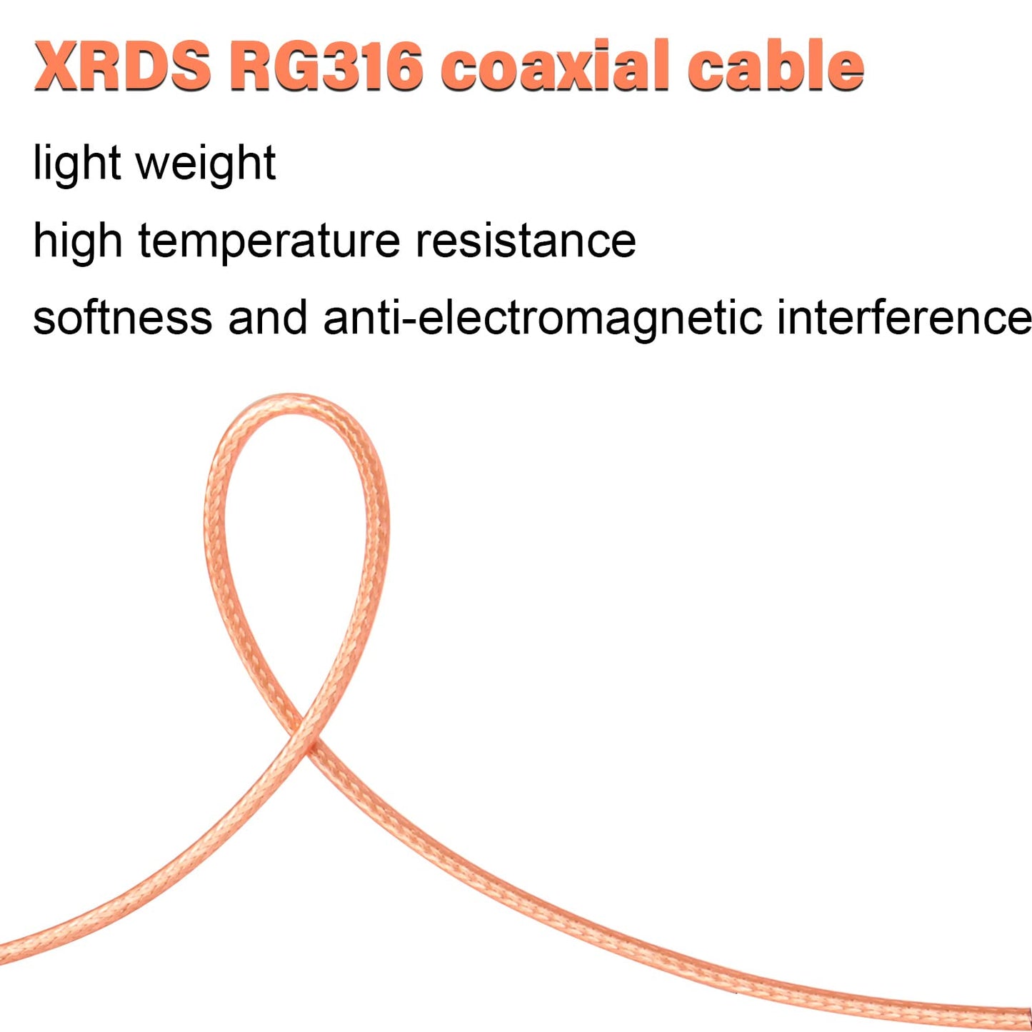 XRDS -RF Cable SMA macho a SMA macho 2 pies, Cable coaxial SMA RG316 Cable de extensión de antena SMA (2 piezas)