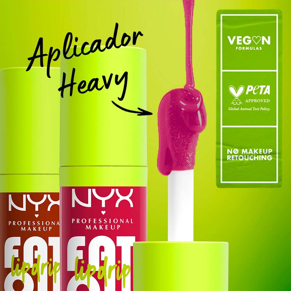 NYX Professional Makeup, Fat Oil Lip Drip Gloss, 4.8ml. Tono: That's Chic. Brillo labial hidratante con efecto jugoso hasta por 12 horas. Infusionado con aceite de aguacate, mora y frambuesa para una sensación no pegajosa. Fórmula vegana.